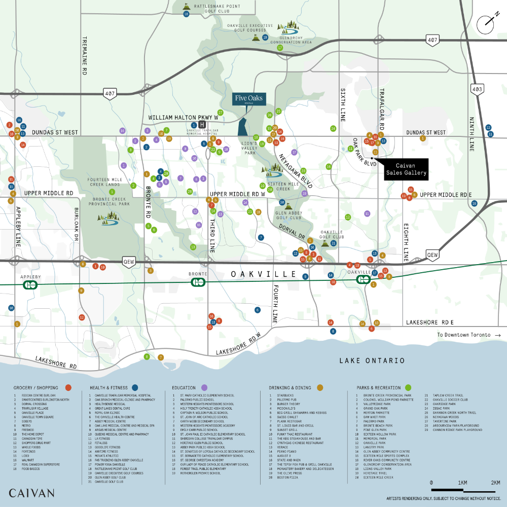 Five Oaks Lions Valley Park and Amenities Map